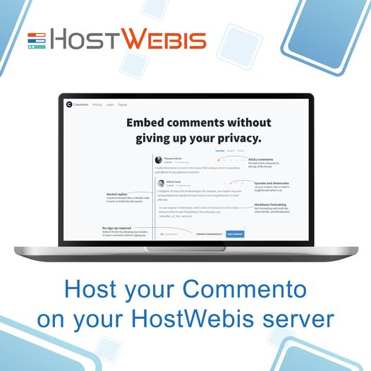 Host your Commento on your HostWebis server